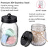 Mason Jar Bathroom Accessories Lids Set (4pcs) - Soap Dispenser, Toothbrush Holder, Apothecary Jars Lids - Black