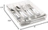 Kitchen Details 23195 Utensil and Cutlery Drawer Organizer, 5 Compartment Clear Storage Divider Tray