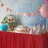 DecorRack 2 Pack Table Skirts, 29 in x 14 ft Each, Disposable & Reusable Rectangular Tablecloth Skirt, Red