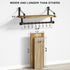 Love-KANKEI Floating Shelf, Rustic Wood Kitchen Spice Rack with Towel Bar and 8 Removable Hooks for Utensils