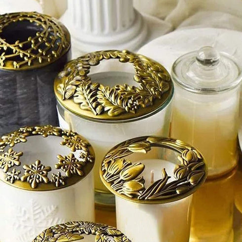 Hion Scented Candle Toppers, Candle Accessories Gifts for Women, Help Burn Melt Evenly (Space Golden)