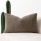 MIULEE Textured Boucle Throw Pillow Cover Dark Brown Accent Solid Lumbar Pillow