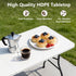 6 Folding Table, FT Foldable Plastic Table with Carrying Handle, Heavy Duty Portable Fold-in-Half Utility Table