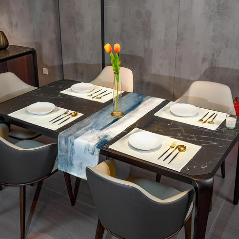 48 Inches Farmhouse Table Runners Long, Gray White Wood Grain Spring Table Runner White Table Runner Kitchen Tablecloth