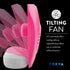 O2COOL Treva 5 Inch Battery Powered Fan, Portable Desk Fan with 2 Cooling Speeds, Compact Folding Design (Raspberry)
