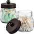 SheeChung 4 Pack Apothecary Jars with Lids, Bathroom Organizers for Q-tips, Cottons, Floss, Small Mason Jars
