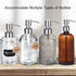 4PC Stainless Steel Soap Dispenser Lids - Replacement Pump with Waterproof Label Stickers for 28/400 Neck Bottles