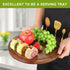 Round Acacia Wood Cutting Boards for Kitchen - Best Wooden Charcuterie Boards and Pizza Cutting Board