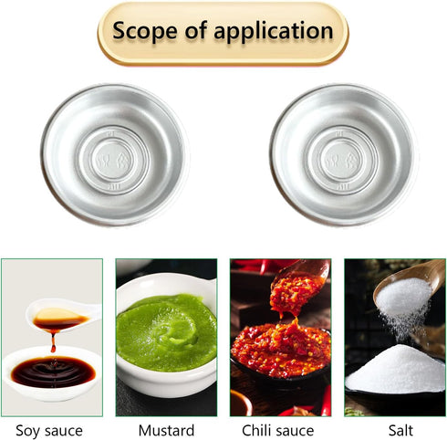 100 Pcs Plastic Disposable Sauce Dishes - Mini Condiment Appetizer Tray for Sushi, Soy, Mustard, Vinegar, Ketchup, BBQ
