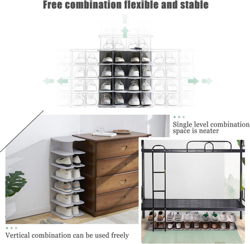 6-Tier Closet, Narrow Shoe Rack for Small Entryways, Space-Saving Adjustable Stackable Shelves, Free Standing Shoe