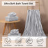 8 Set Sheet-2 Towels,2 Towels,4 Oliven Pcs Black White Cabana Stripe Large Bath Towel Oversize Bath Bathroom Hand