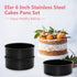 E-far 6 Inch Cake Pan Set of 3, Nonstick Stainless Steel Small Round Cake Pans for Baking Layer Cakes, Non-toxic