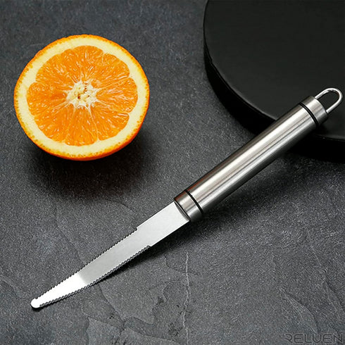 Stainless Steel Curved Grapefruit Knife - Serrated Kitchen Knife, Small Fruit Knife, Citrus Cutter, Chef Knife