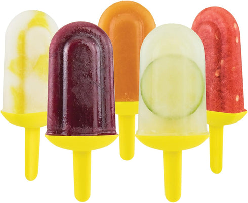 Tovolo Popsicle Molds with Sticks, 5-Pack Classic Reusable Ice Pop Molds for Homemade Snacks