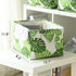 Storage Cubes - 4 Pack Storage Bins for Organizing Toys and Clothes, White and Green with Rope Handles