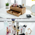 GOBAM Bamboo Wood Makeup Storage Drawer Organizer, Large Capacity Bathroom Beauty Countertop