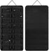 AROUY Sunglasses Organizer with 16 Felt Slots, Dust Proof Wall Pocket Glasses Holder, Black, Sturdy Rope and Metal Hook