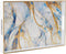 MAONAME Rectangular Decorative Tray, Modern White Serving Tray with Handles, Marbling Plastic