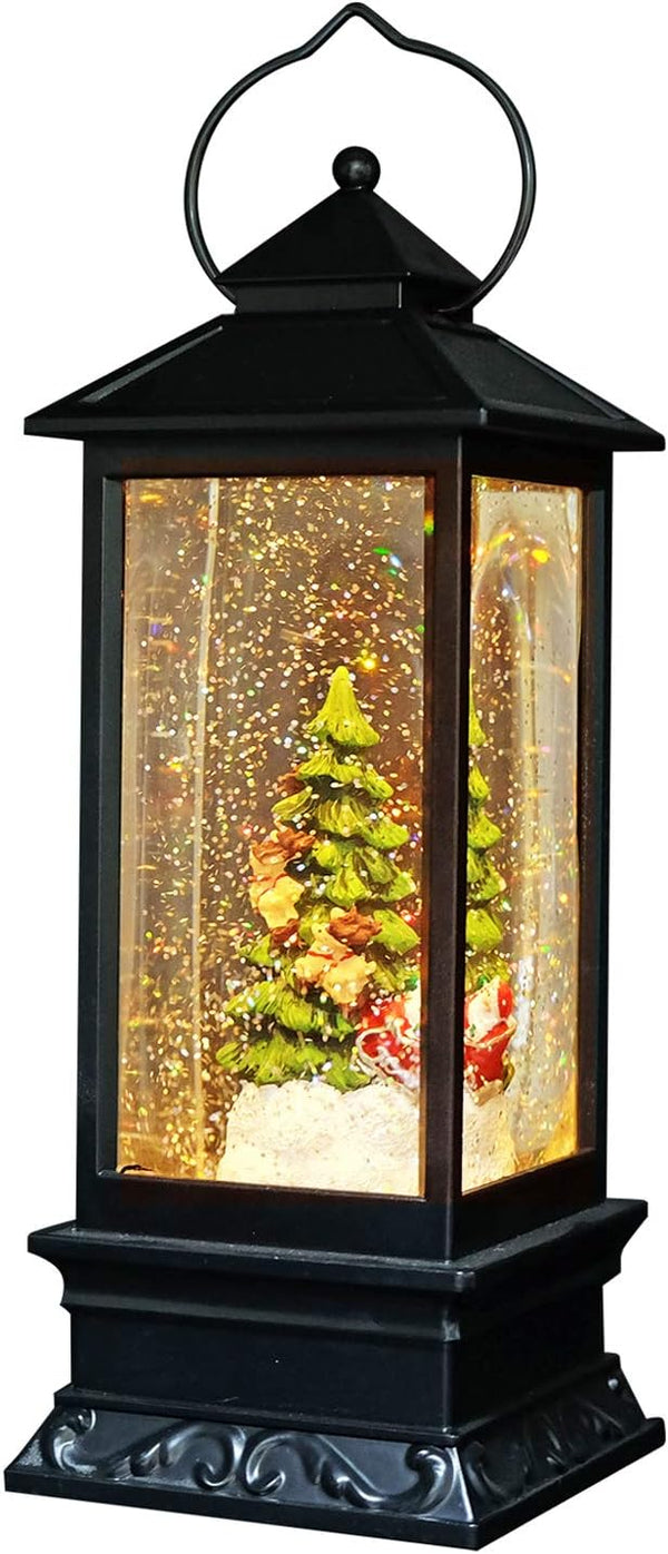 12" Christmas Musical Snow Globe Lantern by Eldnacele - USB Battery Operated with Santa Claus