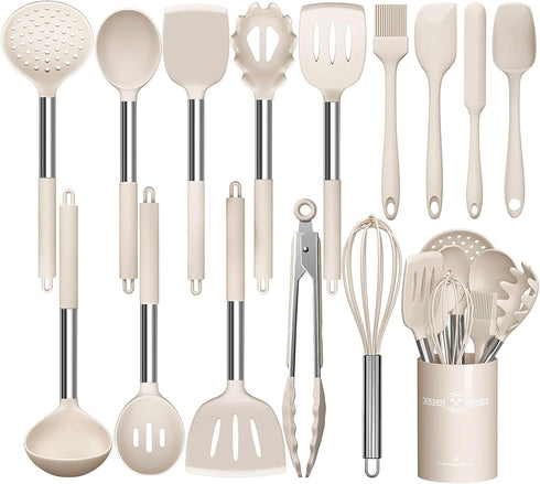 Umite Chef 15 pcs Stainless Steel Kitchen Cooking Utensil Set - Nonstick Cookware Tools Gift