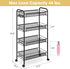 4-Tier 3 TOOLF Rolling Cart, Metal Utility Cart with Hooks, Easy Assemble Mobile Storage Trolley On Wheels, Metal