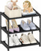 3 Tier Small Shoe Rack, Narrow Stackable Organizer Shelf for Kids Toddler Adult Shoe Storage, Free Standing