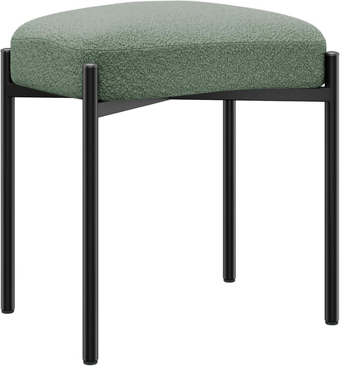 YMYNY Vanity Stool, Footrest, Square Ottoman Bench with Metal Legs, Makeup Dressing