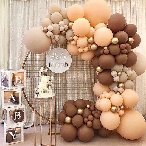 KALOR 12 Inch Beige Balloons, 3.2g/100 Pcs Thick Matte Latex Balloons for Party Decorations