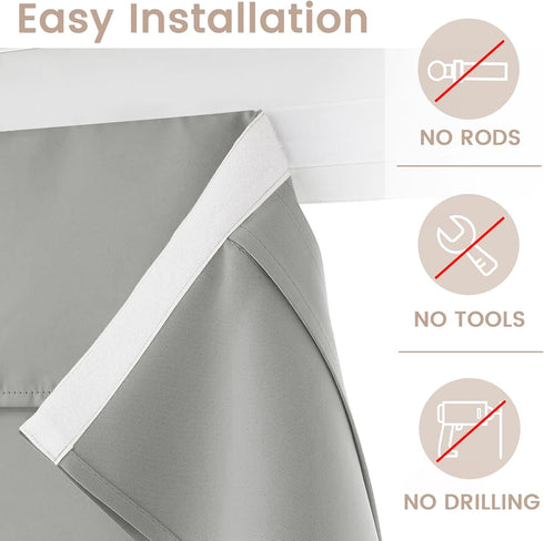 Small French Curtain Tricia Door Curtain Thermal Insulated Tie Up Shades for French Doors, Energy Efficient Light Blocking Window Coverings for Enhanced Privacy, 1 Panel, W24 x L36, Silver Grey