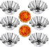 12 Pcs Stainless Steel Tart Pans, Non-Stick Flower Cookie Cutters Mold for Baking, Flower and Round Muffin Cups
