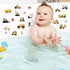 Tevxj Construction Vinyl Gel Clings, 20 Pcs Yellow & Black Transportation Stickers for Kids, Reusable Wall Decor