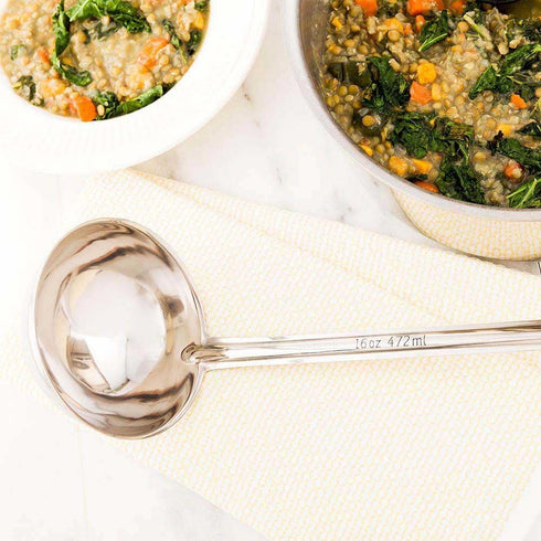 Restaurantware Met Lux 16 Ounce Portion Ladle - Multipurpose Portion Serving Spoon, Stainless Steel
