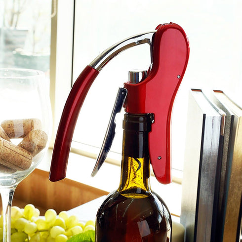 KAYCROWN Wine Bottle Opener, Vertical Lever Corkscrew with Built-in Foil Cutter, Manual Handheld Corkscrew