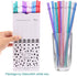 Dakoufish BPA-Free 12 Piece Reusable Clear Plastic Glitter Drinking Straws (11 Inch, Pink) Plus Cleaning Brush