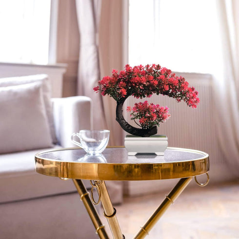 8.5" Fake Plants Small Artificial Bonsai Tree for Home Decor Living Room Bathroom Bookshelf Entryway Table Wall Shelf