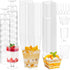 tchrules 300 Packs 5oz Dessert Cups with Spoons, 3 Styles Mini Plastic