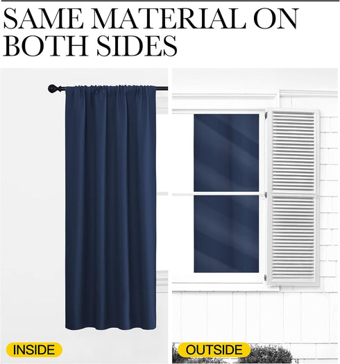 34" 54" 2 NICETOWN Kitchen Curtains, Short Blackout Curtains & Drapes, Thermal Insulated Blackout Curtain Panels