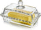 6.5'' Clear Glass Butter Dish with Handled Lid,Classic 2-Piece Design Butter Keeper