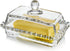 6.5'' Clear Glass Butter Dish with Handled Lid,Classic 2-Piece Design Butter Keeper