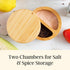 8 Totally Bamboo Salt Keeper Duet Bamboo Salt Cellar with Dual Compartments for Salt and Pepper or Spices, Magnetic
