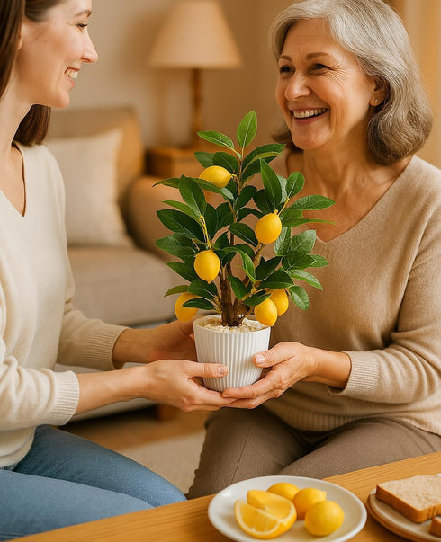 18 AceList Artificial Lemon Tree with White Pot, Faux Citrus Plant for Kitchen, Bathroom, Office or Shelf Decor
