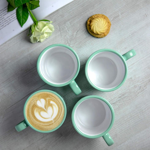 City to Cottage Handmade Teal Blue and White Polka Dot Ceramic Mug, Extra Large 17.5oz/500ml, Unique Designer Pottery