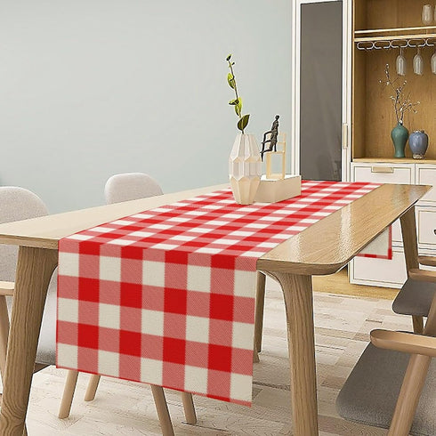 DDCBNS 13 36 Inch Buffalo Plaid Table Runner,Classic Red and White Farmhouse Table Runner Checkered Table Cover