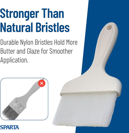 4039302 4", Carlisle FoodService Products Sparta Galaxy Nylon Pastry Brush, White