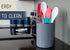Nat & Jules Charcoal Grey Iron Metal Kitchen Crock, 6.75 x 5 Utensil Holder for Countertop
