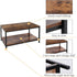 2-Tier SUPER DEAL Industrial Coffee Table with Storage Shelf for Small Apartment Living Room, Rectangle Wood and Stable