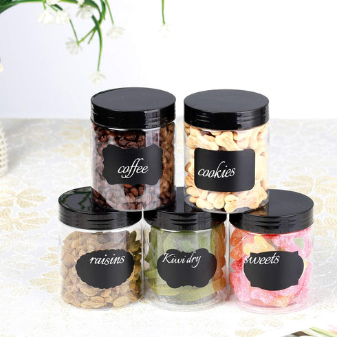 8 OZ Plastic Jars with Lids - 24 Pack Clear Containers for Kitchen and Household Food Storage, BPA Free