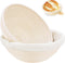Banneton Bread Proofing Basket Set of 2, 9 inch Round Sourdough Proofing Bowls, Handmade Rattan Baskets and Liners