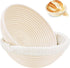 Banneton Bread Proofing Basket Set of 2, 9 inch Round Sourdough Proofing Bowls, Handmade Rattan Baskets and Liners