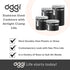 62 oz, 5" 7.5". Oggi Stainless Steel Kitchen Canister fl Black - Airtight Clamp Lid, Clear See-Thru Top - Ideal